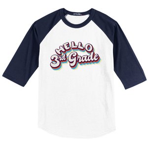 Hello 3rd Grade Colorful Baseball Sleeve Shirt