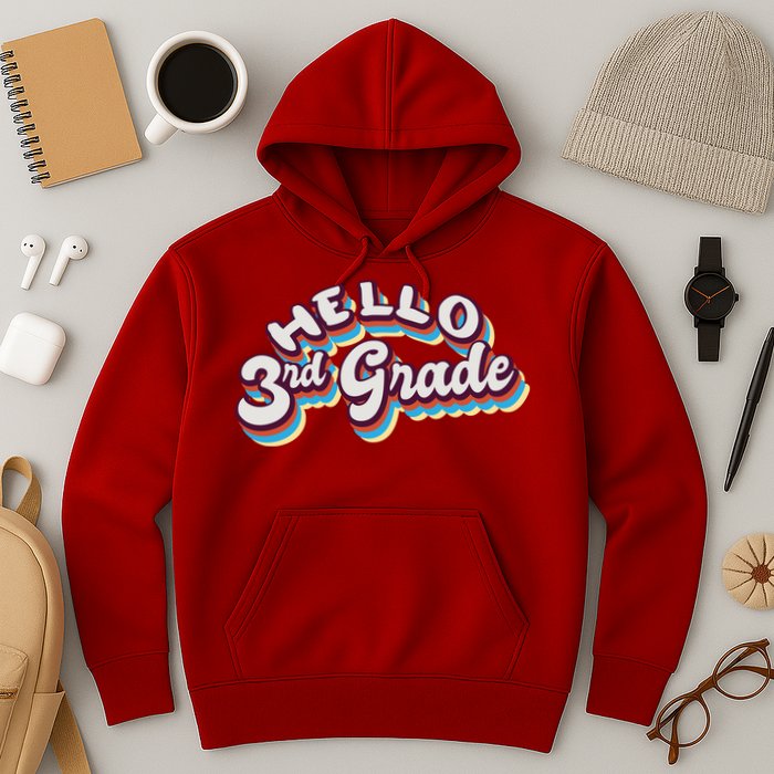 Hello 3rd Grade Colorful Hoodie