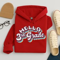 Hello 3rd Grade Colorful Hoodie