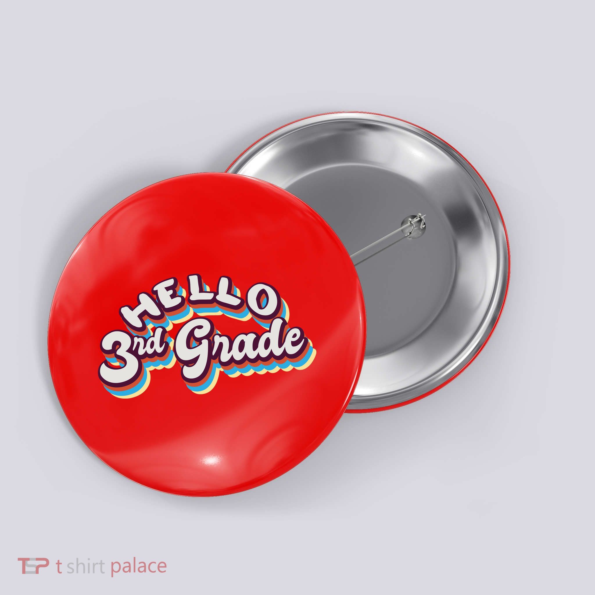 Hello 3rd Grade Colorful Button
