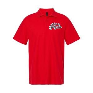 Hello 3rd Grade Colorful Softstyle Adult Sport Polo