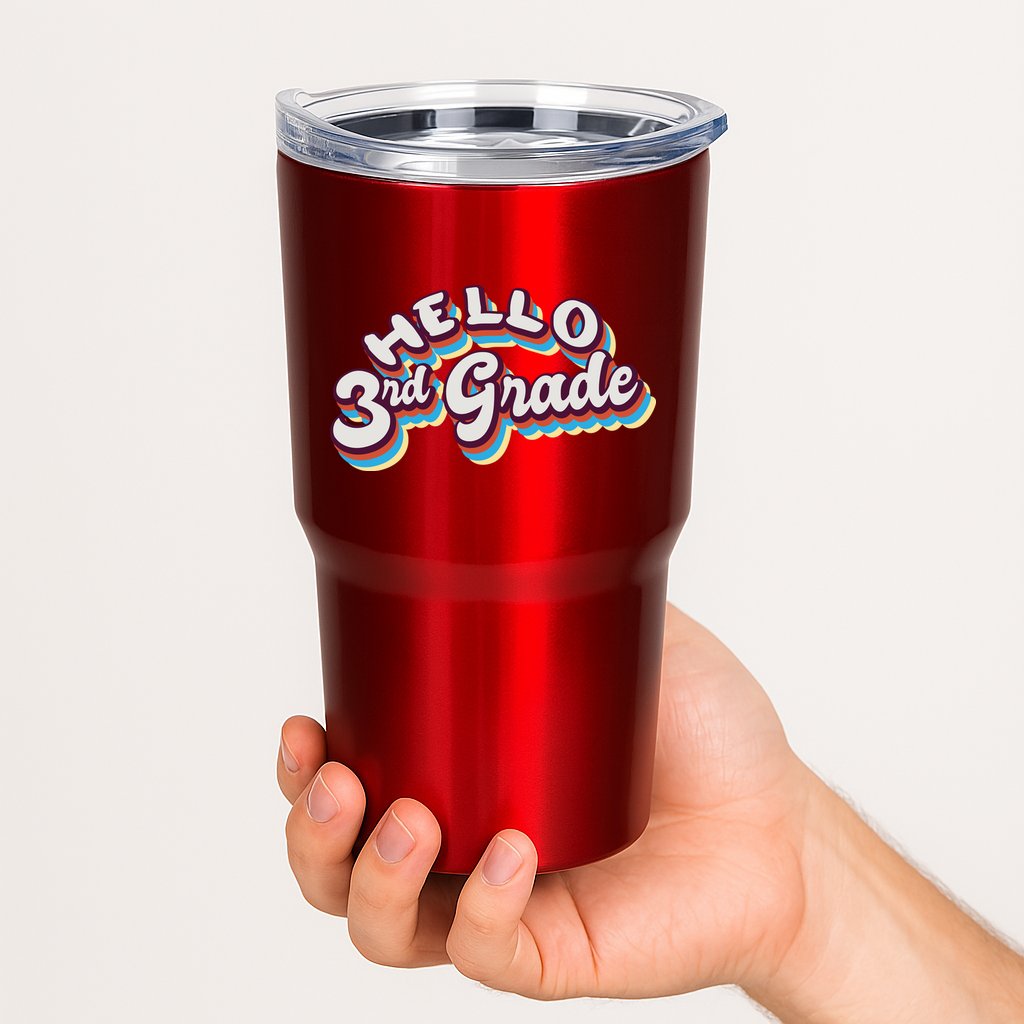 Hello 3rd Grade Colorful Tumbler