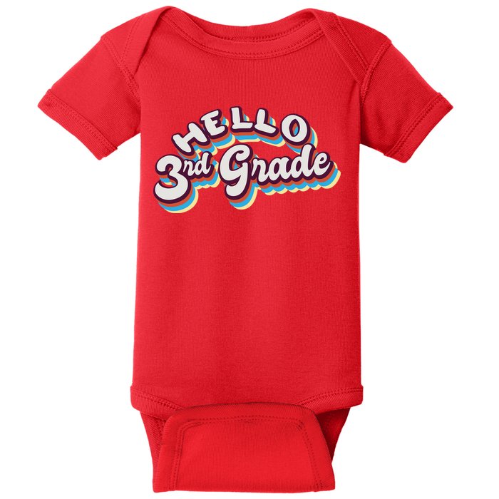 Hello 3rd Grade Colorful Baby Bodysuit