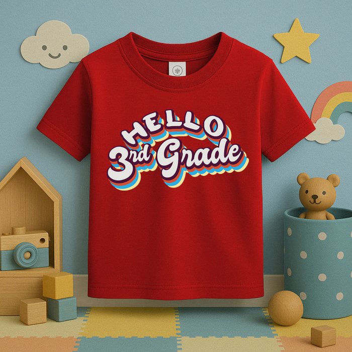 Hello 3rd Grade Colorful Toddler T-Shirt