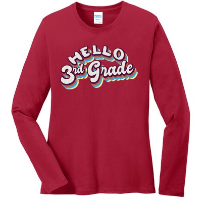 Hello 3rd Grade Colorful Ladies Long Sleeve Shirt