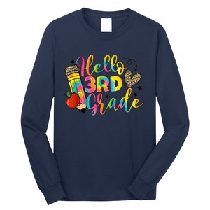 Hello 3rd Grade Back To School Third Grade Teacher Girls Long Sleeve Shirt