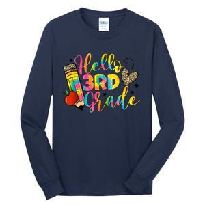 Hello 3rd Grade Back To School Third Grade Teacher Girls Tall Long Sleeve T-Shirt