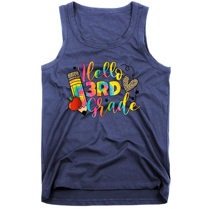 Hello 3rd Grade Back To School Third Grade Teacher Girls Tank Top