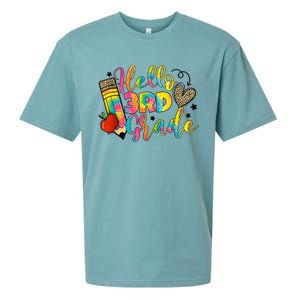 Hello 3rd Grade Back To School Third Grade Teacher Girls Sueded Cloud Jersey T-Shirt