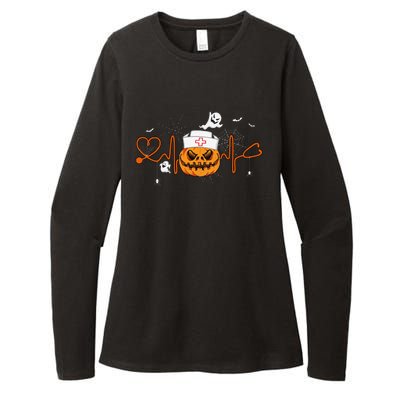 Holiday 365 Halloween Pumpkin Nurse Cute Womens CVC Long Sleeve Shirt