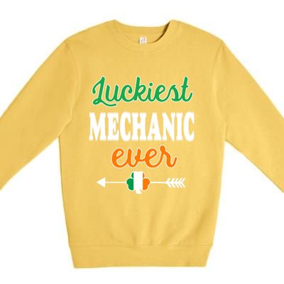 Holiday 365 St Patrick's Day Luckiest Mechanic Ever Gift Premium Crewneck Sweatshirt