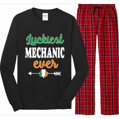 Holiday 365 St Patrick's Day Luckiest Mechanic Ever Gift Long Sleeve Pajama Set