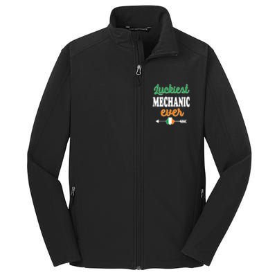 Holiday 365 St Patrick's Day Luckiest Mechanic Ever Gift Core Soft Shell Jacket