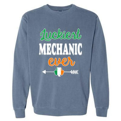 Holiday 365 St Patrick's Day Luckiest Mechanic Ever Gift Garment-Dyed Sweatshirt