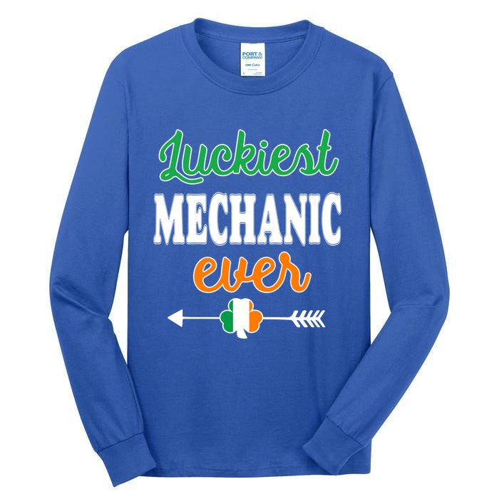 Holiday 365 St Patrick's Day Luckiest Mechanic Ever Gift Tall Long Sleeve T-Shirt