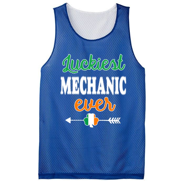 Holiday 365 St Patrick's Day Luckiest Mechanic Ever Gift Mesh Reversible Basketball Jersey Tank