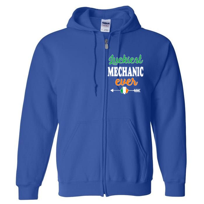 Holiday 365 St Patrick's Day Luckiest Mechanic Ever Gift Full Zip Hoodie