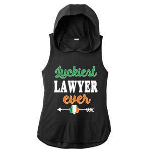 Holiday 365 St Patrick's Day Luckiest Lawyer Ever Gift Ladies PosiCharge Tri-Blend Wicking Draft Hoodie Tank