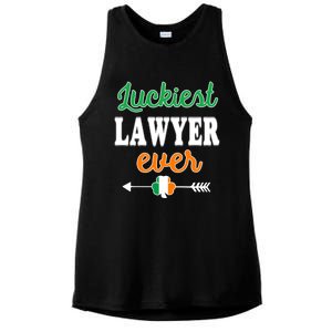 Holiday 365 St Patrick's Day Luckiest Lawyer Ever Gift Ladies PosiCharge Tri-Blend Wicking Tank