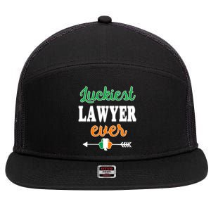 Holiday 365 St Patrick's Day Luckiest Lawyer Ever Gift 7 Panel Mesh Trucker Snapback Hat