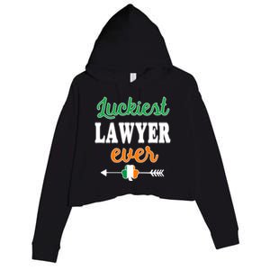 Holiday 365 St Patrick's Day Luckiest Lawyer Ever Gift Crop Fleece Hoodie