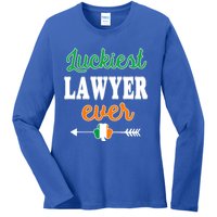 Holiday 365 St Patrick's Day Luckiest Lawyer Ever Gift Ladies Long Sleeve Shirt