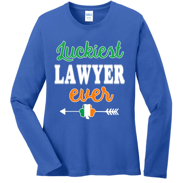 Holiday 365 St Patrick's Day Luckiest Lawyer Ever Gift Ladies Long Sleeve Shirt