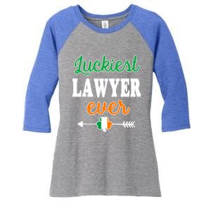 Holiday 365 St Patrick's Day Luckiest Lawyer Ever Gift Women's Tri-Blend 3/4-Sleeve Raglan Shirt