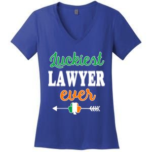 Holiday 365 St Patrick's Day Luckiest Lawyer Ever Gift Women's V-Neck T-Shirt