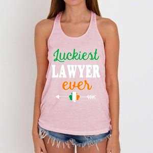 Holiday 365 St Patrick's Day Luckiest Lawyer Ever Gift Women's Knotted Racerback Tank