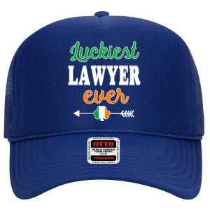 Holiday 365 St Patrick's Day Luckiest Lawyer Ever Gift High Crown Mesh Back Trucker Hat