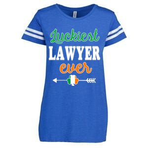 Holiday 365 St Patrick's Day Luckiest Lawyer Ever Gift Enza Ladies Jersey Football T-Shirt