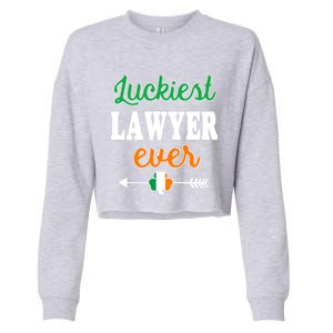 Holiday 365 St Patrick's Day Luckiest Lawyer Ever Gift Cropped Pullover Crew