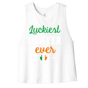 Holiday 365 St Patrick's Day Luckiest Lawyer Ever Gift Women's Racerback Cropped Tank