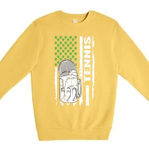 Holiday 365 St Patrick's Day Tennis Sport Irish Flag Gift Premium Crewneck Sweatshirt