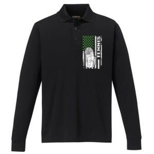 Holiday 365 St Patrick's Day Tennis Sport Irish Flag Gift Performance Long Sleeve Polo