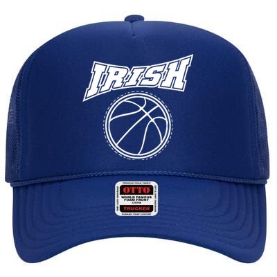 Holiday 365 St Patrick's Day Irish Basketball Sport Gift High Crown Mesh Back Trucker Hat