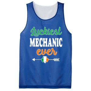 Holiday 365 St Patrick's Day Luckiest Mechanic Ever Gift Mesh Reversible Basketball Jersey Tank