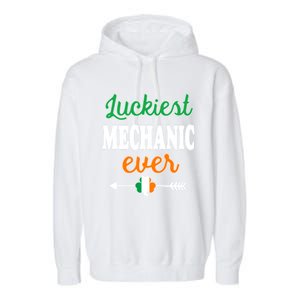 Holiday 365 St Patrick's Day Luckiest Mechanic Ever Gift Garment-Dyed Fleece Hoodie