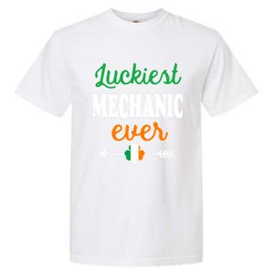 Holiday 365 St Patrick's Day Luckiest Mechanic Ever Gift Garment-Dyed Heavyweight T-Shirt