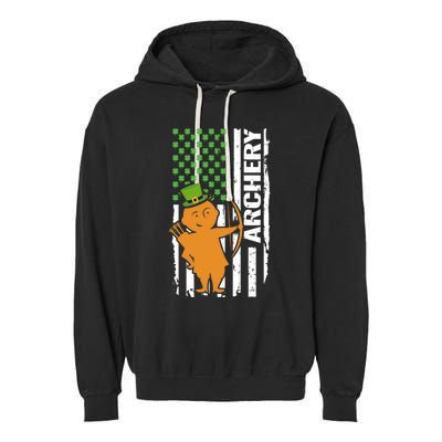 Holiday 365 St Patrick's Day Archery Sport Irish Flag Cool Gift Garment-Dyed Fleece Hoodie