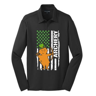 Holiday 365 St Patrick's Day Archery Sport Irish Flag Cool Gift Silk Touch Performance Long Sleeve Polo