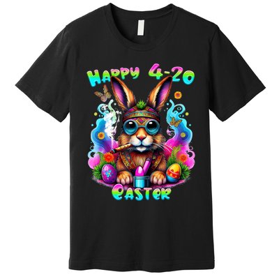 Happy 4 20 Easter Funny Weed Smoker Bunny Easter Day  Premium T-Shirt