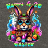 Happy 4 20 Easter Funny Weed Smoker Bunny Easter Day  Cotton Canvas Backpack