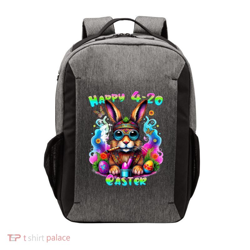 Happy 4 20 Easter Funny Weed Smoker Bunny Easter Day  Vector Backpack