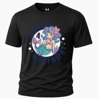 Happy 4th Birthday Cute Mermaid Cooling Performance Crew T-Shirt