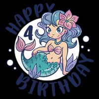 Happy 4th Birthday Cute Mermaid Cooling Performance Crew T-Shirt