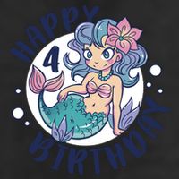 Happy 4th Birthday Cute Mermaid 11oz C Handle Ceramic Mug