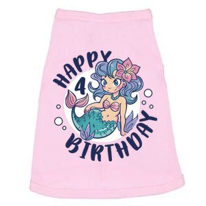 Happy 4th Birthday Cute Mermaid Doggie Tank