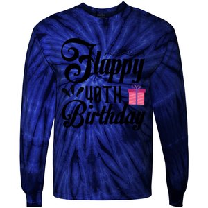 Happy 40th Birthday Celebration Graphic Tie-Dye Long Sleeve Shirt